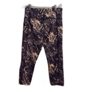 CVG Constantly Varied Gear Black w/Gold Marbling Athletic Leggings Medium Squats